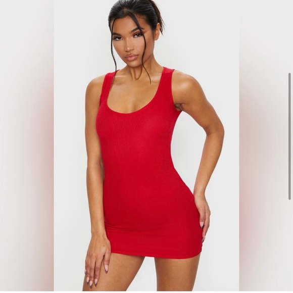 ***WILL BE DONATED IF NOT SOLD THIS WEEK***PLT Red Ribbed Summer Dress - Picture 2 of 9